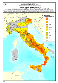 Seismic zones in Italy
